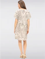 Robe Florale Beige Élégante par Froccella