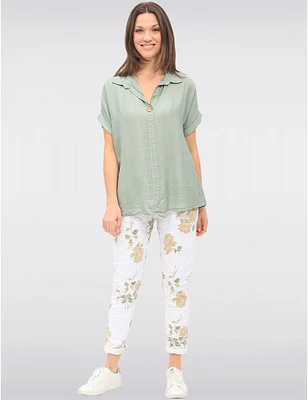 Pantalon Floral Ajusté Froccella