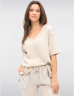 Haut V-Neck Sequins Froccella