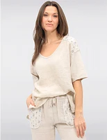 Haut V-Neck Sequins Froccella