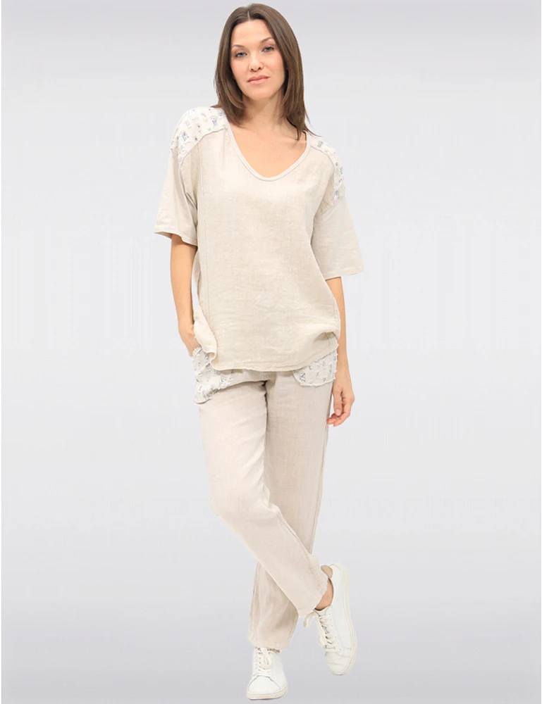 Haut V-Neck Sequins Froccella
