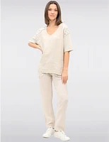 Haut V-Neck Sequins Froccella