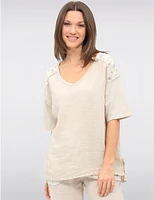 Haut V-Neck Sequins Froccella