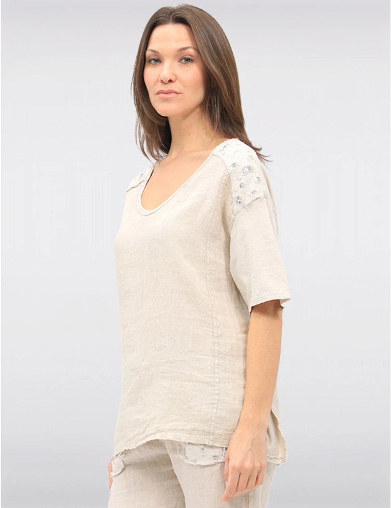 Haut V-Neck Sequins Froccella