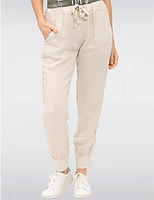 Pantalon Lin Élastique par Froccella