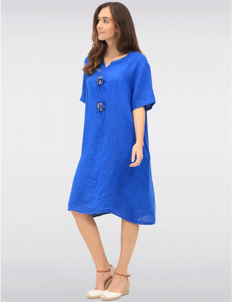 Robe Manches Courtes Lin par Froccella