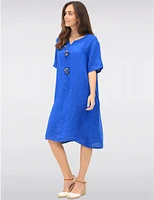 Robe Manches Courtes Lin par Froccella