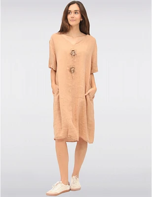 Robe Manches Courtes Lin par Froccella