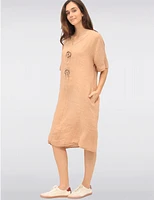 Robe Manches Courtes Lin par Froccella