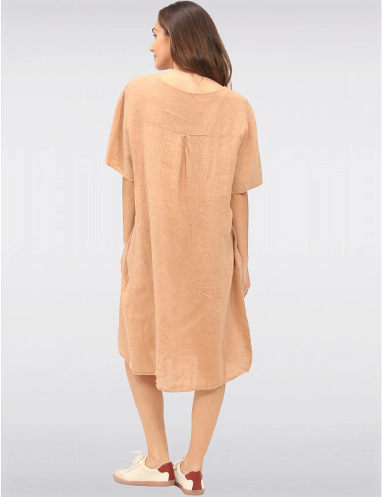 Robe Manches Courtes Lin par Froccella