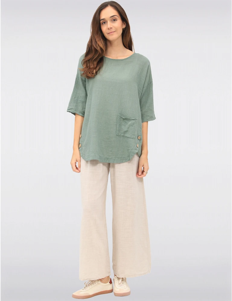 Pantalon Large Coton Froccella