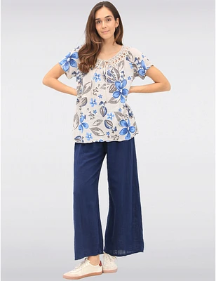 Blouse Fleurie Crochet Froccella