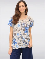 Blouse Fleurie Crochet Froccella