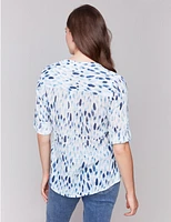 Manteaux | La maison du manteau au Québec Blouse En Coton Imprimée à Demi-boutonnage Poche Poitrine et Col Par Charlie B