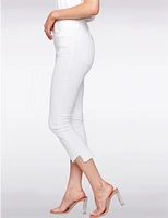 Manteaux | La maison du manteau au Québec Pantalon Blanc Écourté en Sergé Extensible à Ourlet Asymétrique par Charlie B