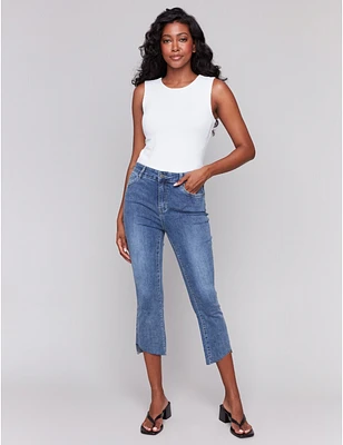 Jeans Croppés Ourlet Asymétrique par Charlie B