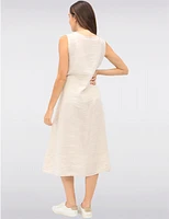 Manteaux | La maison du manteau au Québec Robe Élégante Sans Manches en Lin avec Lien à Nouer Sur le Côté par Froccella