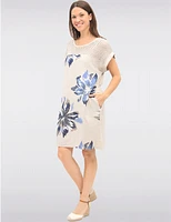 Manteaux | La maison du manteau au Québec Robe en Coton à Devant Imprimé avec Détails Crochet & Poches par Froccella