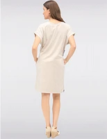 Manteaux | La maison du manteau au Québec Robe en Coton à Devant Imprimé avec Détails Crochet & Poches par Froccella