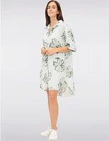 Manteaux | La maison du manteau au Québec Robe Chemise Rayée Fleurie à Manches Courtes & Ourlet Asymétrique par Froccella