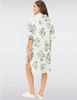 Manteaux | La maison du manteau au Québec Robe Chemise Rayée Fleurie à Manches Courtes & Ourlet Asymétrique par Froccella