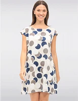 Manteaux Manteaux | La maison du manteau au Québec Robe À Pois en Lin & Coton À Manches Courtes Avec Taille en Tricot Par Froccella