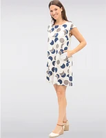 Manteaux Manteaux | La maison du manteau au Québec Robe À Pois en Lin & Coton À Manches Courtes Avec Taille en Tricot Par Froccella