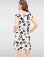 Manteaux Manteaux | La maison du manteau au Québec Robe À Pois en Lin & Coton À Manches Courtes Avec Taille en Tricot Par Froccella