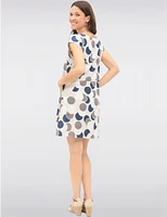 Manteaux Manteaux | La maison du manteau au Québec Robe À Pois en Lin & Coton À Manches Courtes Avec Taille en Tricot Par Froccella
