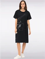 Manteaux Manteaux | La maison du manteau au Québec Robe en Coton À Imprimé Textuel Accent en Maille Florale & Boutons Décoratifs