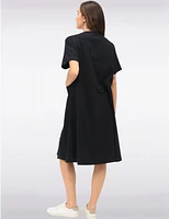Manteaux Manteaux | La maison du manteau au Québec Robe en Coton À Imprimé Textuel Accent en Maille Florale & Boutons Décoratifs
