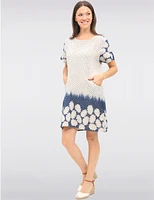 Manteaux | La maison du manteau au Québec Robe Manches Courtes À Pois Et Floral Avec Tricot Taille par Froccella