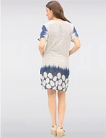 Manteaux | La maison du manteau au Québec Robe Manches Courtes À Pois Et Floral Avec Tricot Taille par Froccella
