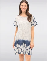 Manteaux | La maison du manteau au Québec Robe Manches Courtes À Pois Et Floral Avec Tricot Taille par Froccella