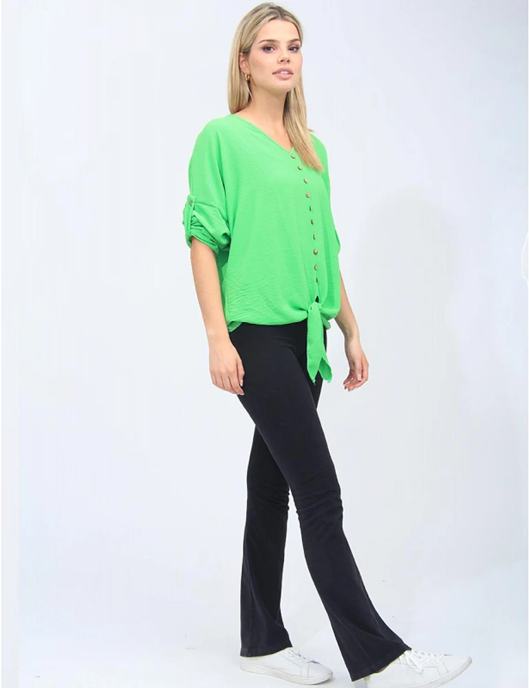 Blouse Froissée V-Cou Nœud Froccella