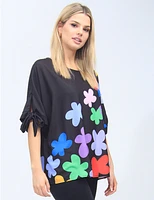 Top Floral Manches Nœud Froccella