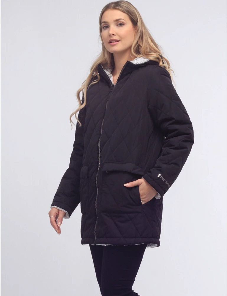 Manteaux Manteaux | La maison du manteau au Québec Veste Imperméable Matelassé Réversible à Doublure Sherpa par Free Country
