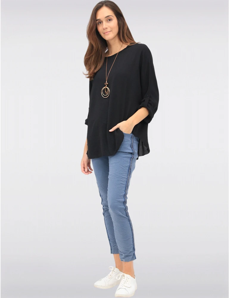 Pantalon Cropped Rhinestone par Froccella