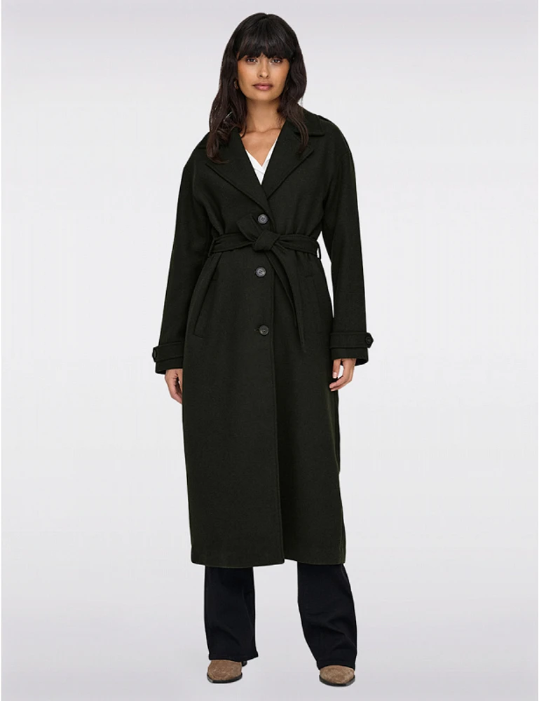 Manteau Long Laine Élégant par Only