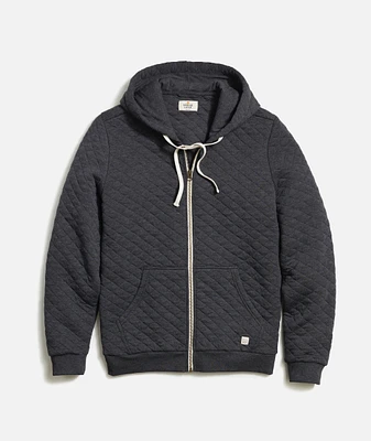 Men's Corbet Quilted Full Zip Hoodie Dark Heather Grey