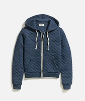 Women's Corbet Quilted Full Zip Hoodie Navy Heather