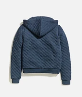 Women's Corbet Quilted Full Zip Hoodie Navy Heather