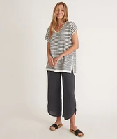 Bay Knit Cover Up Black/White Stripe