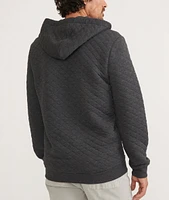 Corbet Quilted Full Zip Hoodie Dark Heather Grey