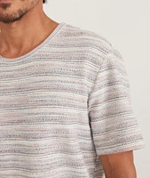 Logan Textured Tee Blue Multi Stripe