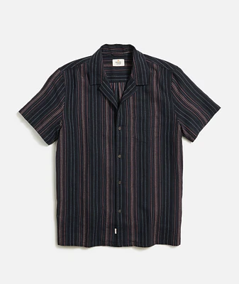Vertical Stripe Resort Shirt Black Multi