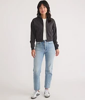 Anytime Cropped Full Zip Sweatshirt