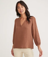 Jamie Banded Collar Top