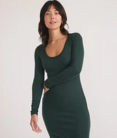 Lexi Rib Long Sleeve Midi Dress