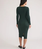 Lexi Rib Long Sleeve Midi Dress